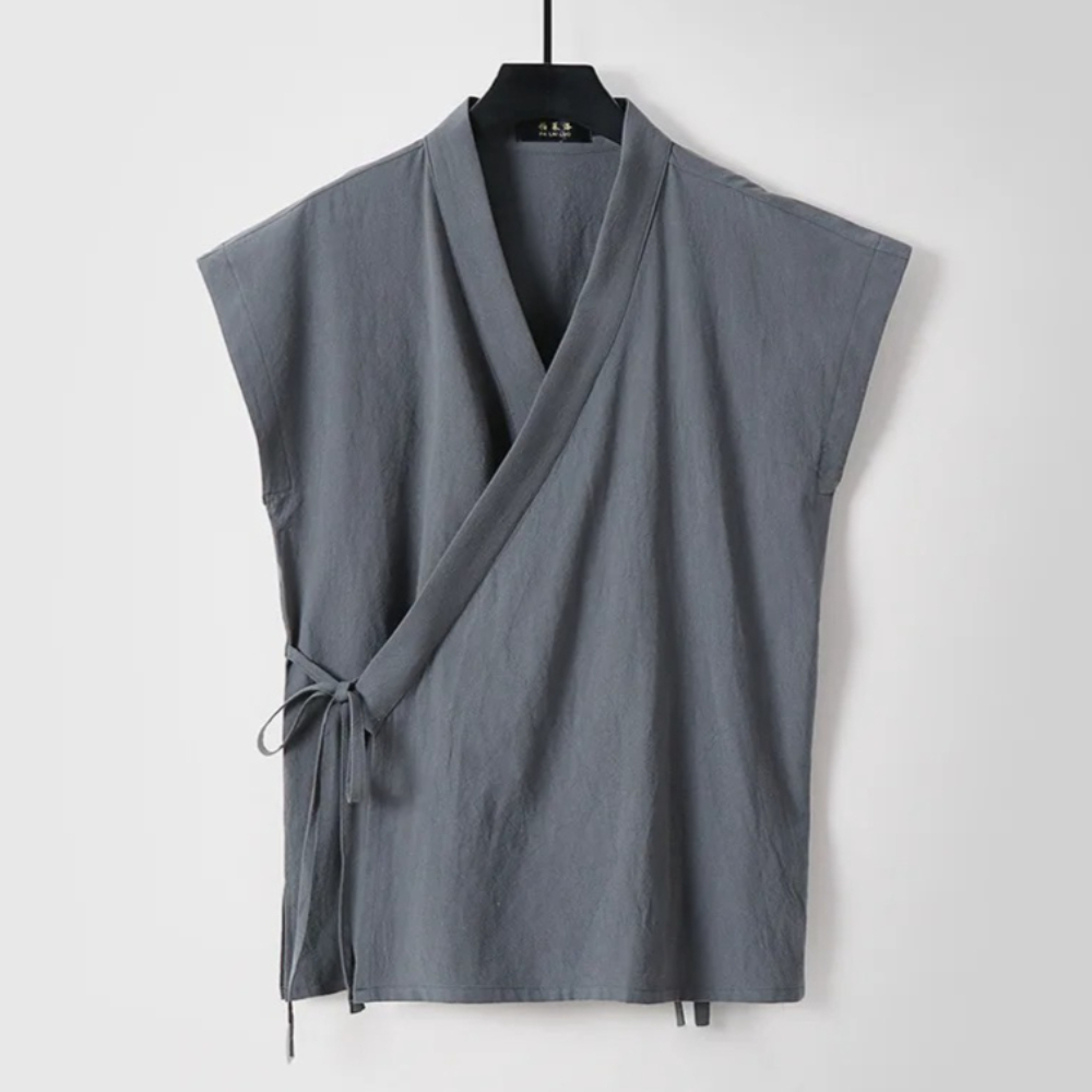 Men'S Kimono Accessories - Мужские хлопковые льняные майки-кимоно без рукавов